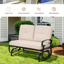 2 Seats Outdoor Swing Glider Chair with C