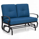 2 Seats Outdoor Swing Glider Chair with C