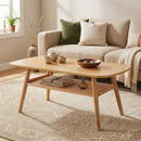 2-Tier Rattan Coffee Table with Rounded Corners