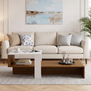 2-Tier Coffee Table with Open Storage Shelf