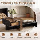 2-Tier Coffee Table with Open Storage Shelf