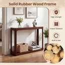 2-Tier Mid Century Wood Console Table with Storage Shelf