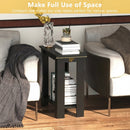 2-Tier Compact End Table with Storage Shelf