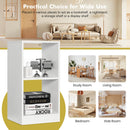 2 Pieces 2-tier Bookcase Set with Anti-toppling Device