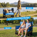 2-in-1 Collapsible Wagon Bench Seat with Adjustable Handle