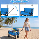 2-in-1 Collapsible Wagon Bench Seat with Adjustable Handle
