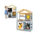 2 in 1 Wooden Mud Kitchen with Removable Water Box and Storage Bag-Gray