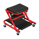 2-in-1 Z-Shaped Rolling Garage Stool 36" Folding Flat Automotive Creeper-Red