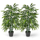 2 Pack Fake Bamboo Leave Tree with 3 PE Bamboo Trunk-Green