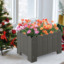 2 Pack Rectangular Planter Box with Drainage Gaps for Front Porch Garden Balcony