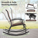 2 Pieces Outdoor Rocking Chairs with Breathable Backrest