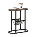 2-tier Oval Narrow Bedside End Table
