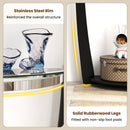 2-tier Tempered Glass Console Table with Clear Glass Top and Open Shelf