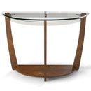 2-tier Tempered Glass Console Table with Clear Glass Top and Open Shelf