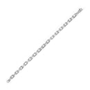 14k White Gold French Cable Chain Bracelet (4.80 mm)