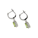 .88ct Peridot Diamond Dangle Earrings 14KT White Gold