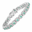 2.40 Carat Genuine Emerald .925 Sterling Silver Bracelet