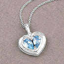 2.66 Carat Genuine Blue Topaz and White Topaz .925 Sterling Silver Pendant