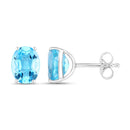 4.00 Carat Genuine Swiss Blue Topaz .925 Sterling Silver Earrings