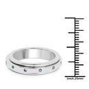 0.14 Carat Genuine Blue Diamond .925 Sterling Silver Ring