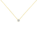 10K Yellow Gold 1/2 Carat Round Brilliant-Cut Diamond Modern Bezel-Set Solitaire 16"-18" Pendant Necklace (H-I Color, SI2-I1 Clarity)