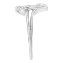 10K White Gold Diamond-Accented Cross & Open Heart Promise Fashion Ring (H-I Color, I1-I2 Clarity) - Size 7