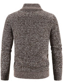 Men's Plus Size Zip-Up Long Sleeve Cardigan