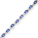 7.02 Carat Genuine Kyanite .925 Sterling Silver Bracelet