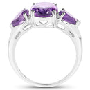 3.11 Carat Genuine Amethyst .925 Sterling Silver Ring