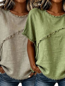 Women's Round-Neck Casual Loose Short-Sleeve Top