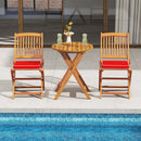 Outdoor Folding Chairs with Seat Cushions Set of 2