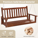 2-Person Wooden Outdoor Porch Swing with 500 lbs Weight Capacity
