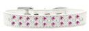 Dog, Puppy & Pet Fashion Collar, "Pearl and Bright Pink Crystal Rimsets Sprinkles"