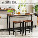 Industrial 3-Piece 47.5" Counter-Height Dining Table and 2 Bar Stools