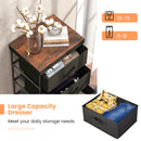 3-Tier Fabric Nightstand with Sturdy Metal Frame