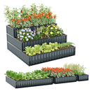 Heavy-Duty Metal Outdoor 3-Tier Raised Garden Bed Planter Box