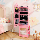 3-in-1 Freestanding Kids Jewelry Cabinet Armoire with Full Length Mirror