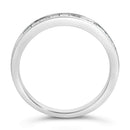 .925 Sterling Silver 1/2 Cttw Princess-Cut Diamond Channel-Set Half-Eternity Wedding or Anniversary Band Ring (H-I Color, I2 Clarity) - Size 6
