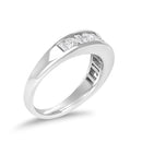 14K White Gold Alternating 1.0 Cttw Round and Baguette Diamond Channel Band Ring