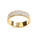 14K Yellow Gold Pave Set 3/4 cttw Multi Row Diamond Band Ring (H-I Color, SI2-I1 Clarity) - Size 7