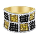 14KT Yellow Gold Champagne, Yellow and Round Diamond Band Ring (1 1/2 cttw, H-I Color, I1-I2 Clarity)
