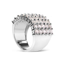 14k White Gold 4.0 Cttw Diamond 5 Row Ring Band (I-J Color, I1-I2 Clarity) - Ring Size 7