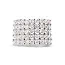 14k White Gold 4.0 Cttw Diamond 5 Row Ring Band (I-J Color, I1-I2 Clarity) - Ring Size 7