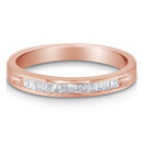 10K Rose Gold over .925 Sterling Silver 1/5 Cttw Diamond Channel-Set Stackable Band Ring (H-I Color, I1-I2 Clarity) - Size 6 3/4