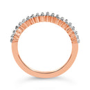 10K Rose Gold Plated Sterling Silver 1/3 Cttw Diamond Band Ring