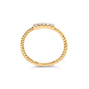 10K Yellow Gold 1/10 Cttw Diamond 5 Stone Braided Shank Band Ring (I-J Color, I2-I3 Clarity)- Ring Size 6