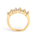 14K Yellow Gold Plated .925 Sterling Silver 1.0 Cttw Shared Prong-set Round Diamond 5 Stone Band Ring (J-K Color, I1-I2 Clarity) - Size 7