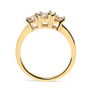 10K Yellow Gold 1.00 Cttw Champagne Diamond 3-Stone Band Ring (J-K Color, I1-I2 Clarity) - Size 7