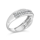 10K White Gold 1/2 Cttw Princess Diamond Split Shank Band Ring