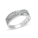 10K White Gold 3/4 Cttw Princess Natural Diamond Split Shank and Weave Band Ring (H-I Color, SI1-SI2 Clarity) - Ring Size 7